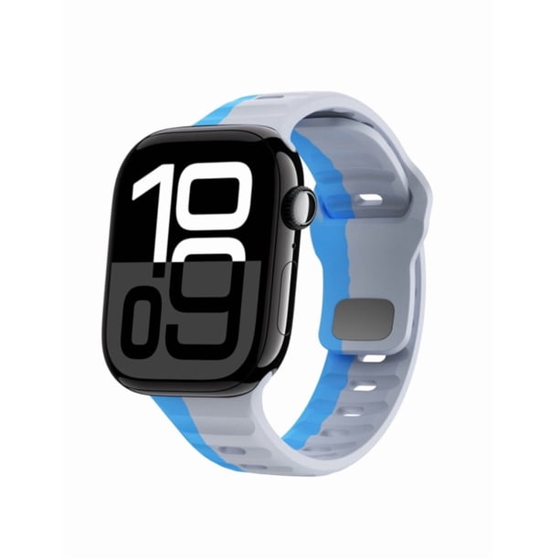 Correa de Silicona Deportiva para Apple Watch, Compatible con Todas las Series, Bicolor