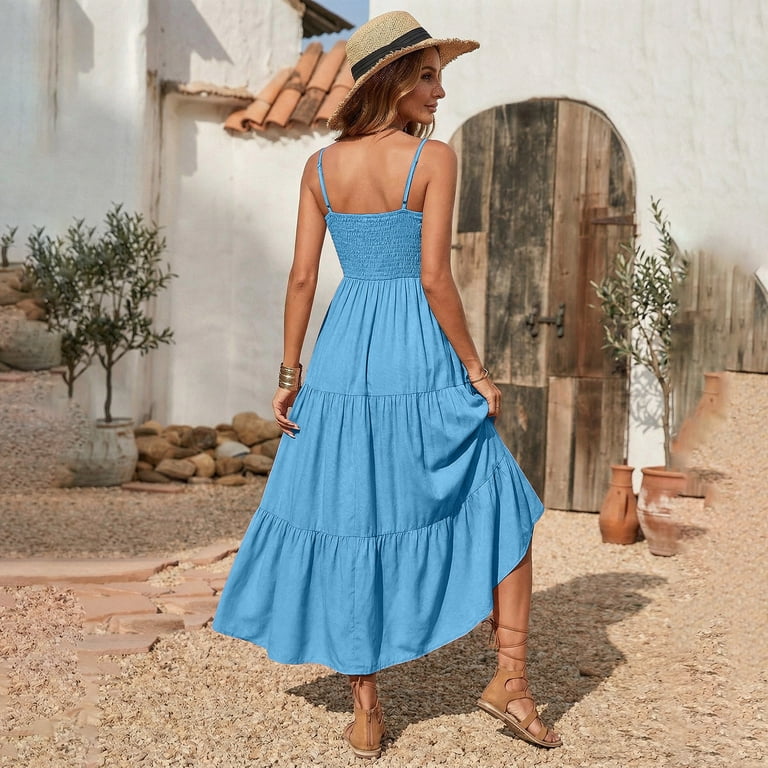 womens tiered maxi dress Tiered Floral Maxi Dress for Women  Glik's
