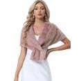 thumbnail image 1 of Chal de Piel Sintética para Mujer de Estilo 20s Estola Nupcial de Invierno Rosa XL, 1 of 5