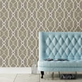 thumbnail image 5 of A-Street Prints Sausalito Light Blue Beaded Lattice Wallpaper, 20.5-in by 33-ft long roll, 5 of 5