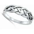 thumbnail image 4 of Celtic Braided Knot Ring .925 Sterling Silver Band Jewelry Female Male Unisex Size 10, 4 of 4
