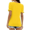 thumbnail image 4 of Dwralegc Women's Tops, Tees & Blouses Square Neck Cute Ruffle Trim Sleeve Shirts Trendy Loose Fit Summer Dressy Casual Tops Yellow M, 4 of 5