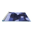 thumbnail image 2 of Ahgly Company Machine Washable Indoor Rectangle Abstract Blue Modern Area Rugs, 2' x 4', 2 of 4