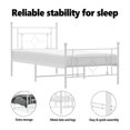 thumbnail image 3 of vidaXL Twin XL Metal Bed Frame with Headboard, Under Bed Storage, Noise Free, White, No Mattress, 3 of 12
