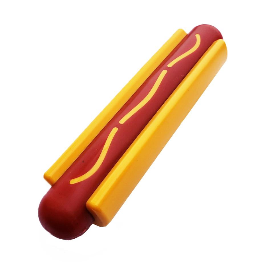 SodaPup Hot Dog Ultra Durable Nylon Dog Chew Toy for Aggressive Chewers
