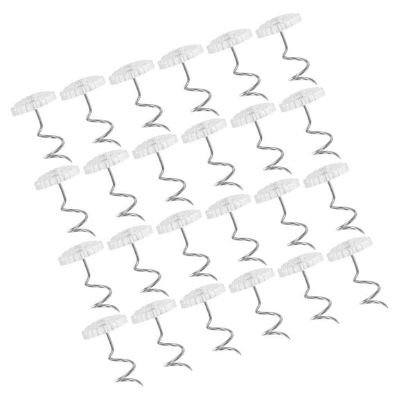 Greenadscape Furniture Pins 50Pcs Silver Spiral Shape Plastic Bed Sheet Fasteners
