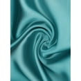 thumbnail image 5 of cheibear Women's Satin Pajamas Set Summer Outfits Short Sleeves Tops with Pants Silky Lounge Sets L Peacock Green, 5 of 5
