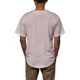 thumbnail image 3 of Lappel Men's Pinstripe Baseball Button Down Jersey College Sports Team Uniforms Size up to 3XL Short Sleeve Athletic Sports Tee Shirts Made in USA, 3 of 4