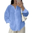 thumbnail image 4 of Endives Womens Linen Shirt Button Down Shirts Long Sleeve Casual Blouses Linen Clothes Thin Lightweight Breathable Womens Top, 4 of 6