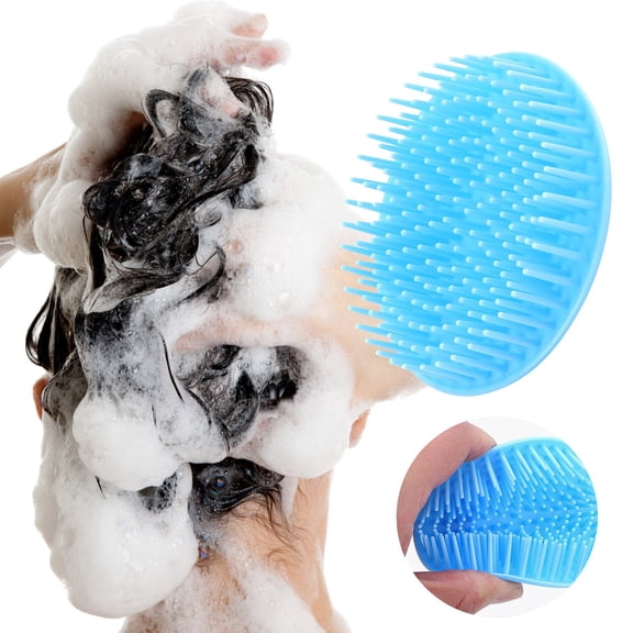 sebtyili hair scalp massager shampoo brush shower hair brush with long flexible silicone bristles for scalp scrub head massage and hair growth dandruff comb scalp scrubber exfoliator, a