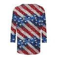 thumbnail image 5 of Cavosen Red White and Blue Clothes for Women Petite Patriotic 3/4 Sleeve Crew Neck Tops USA Star Striped Print T Shirts Lady XL Independence Day Casual Tops 4th of July Tunic Tees Patriotic Clothes, 5 of 5