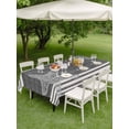 thumbnail image 4 of Outdoor Tablecloth with Umbrella Hole for Patio/Picnic/Party/Camping, Dark Gray Starfish Waterproof Table Cloth Rectangle Table Cover Washable, Coastal Summer Beach Ocean Striped (60"x 102"), 4 of 9