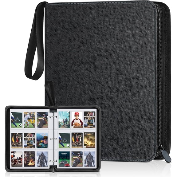 900 Pockets Card Binder, Trading Card 9 Pocket Durable Card Holder Album, Baseball Card Protectors for MTC,TCG, Game Cards, Sports Cards (Black)