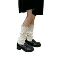 thumbnail image 6 of hirigin Women Knit Leg Warmer, Lace Patchwork Calf Cover Boot Socks with Plush Balls for Party Street, 6 of 6