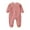 Pink, variant on Baby Infant Cotton Jumpsuits Solid Crew Neck Short Sleeve Soft Romper Fall Lightweight Buttons One 𝐏iece Jumpsuits