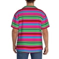 thumbnail image 3 of Fotbe Colorful Mexican Stripes Print Short Sleeve Button Down Shirts for Men Casual Summer Beach Wrinkle Free Shirt-3X-Large, 3 of 5