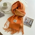 thumbnail image 1 of Fashion Solid Cashmere Warm Scarf New Design Pashmina Winter Double Side Diffrent Color Shawl Wraps Bufanda with Tassel Blanket, 1 of 7