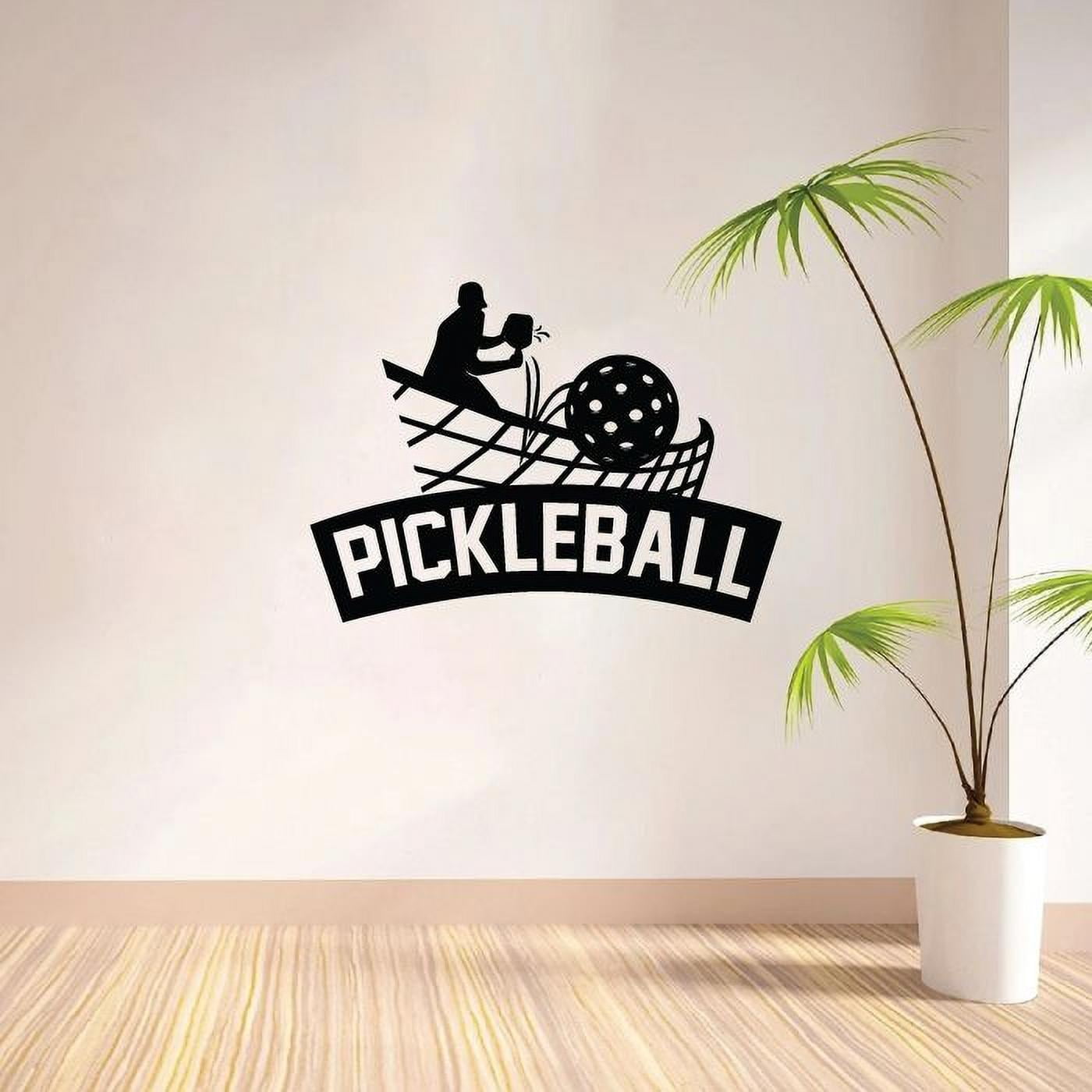 Pickleball Signage Pickleball Player Silhouette Vinyl Wall Sticker Art