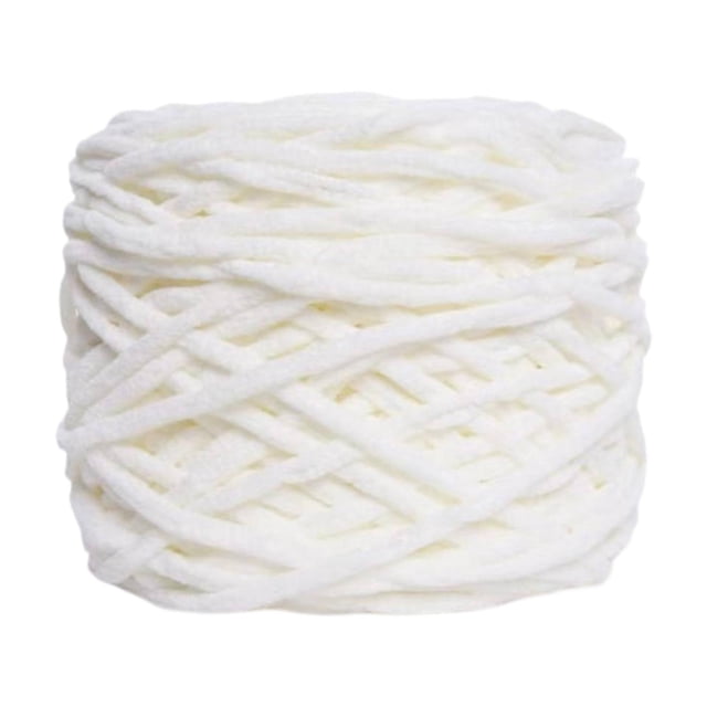 de chenilla grueso, hecho a mano, ligero, para decoración del hogar, , grueso y voluminoso, para sombreros, proyectos de crochet, suéteres, Blanco