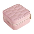 thumbnail image 3 of Joyero de viaje, caja de almacenamiento de joyas, soporte de exhibición, estuche de joyería, organizador de joyas para aretes, regalo para el Día de Rosa, 3 of 8