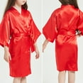 thumbnail image 4 of REDARER Kids' Satin Kimono Robe - Soft Lightweight Bathrobe for Spa, Elegant Solid Color Sleepwear for Boys & Girls,Size:5-6 Years, 4 of 4