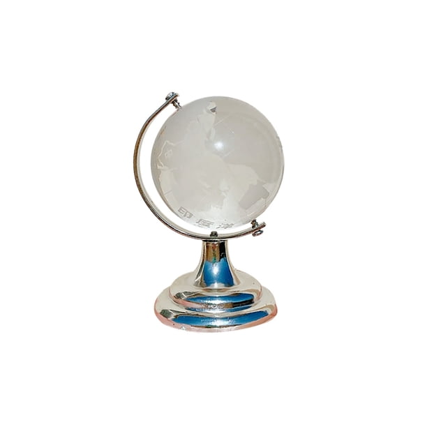 Adorno de mesa con globo terráqueo y corazón para niña, decoración transparente para escritorio
