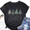 thumbnail image 1 of Pntutb Mujer Navidad Moda Manga Corta Camiseta Casual Blusa Estampado tops Pntutb Pntutb-5428, 1 of 4