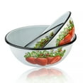thumbnail image 2 of Novomoskovsjka Posuda Strawberry Enamel Serving Bowl Set of 3 pcs Shatterproof Enameled Steel Fruit and Salad Bowls for Cooking Enamel Mixing Bowl for Indoor and Outdoor Use Floral Metal Bowls, 2 of 13