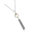 thumbnail image 3 of ELYA Women's Faux Pearl Stainless Steel Tassel Drop Necklace, 3 of 3
