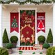 thumbnail image 1 of 6.66x2.99 Ft Christmas Door Cover Decoration Santa Claus Gift Delivery Door Cover Holiday Party Atmospheres Backdrops, 1 of 5