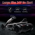 thumbnail image 4 of Geetinfly Go Kart for Kids,24V Battery 300WX2 Motors Pedal On Foot Go Cart,8MPH High Speed Drifting Car with Slow Start Function,Music,White, 4 of 6