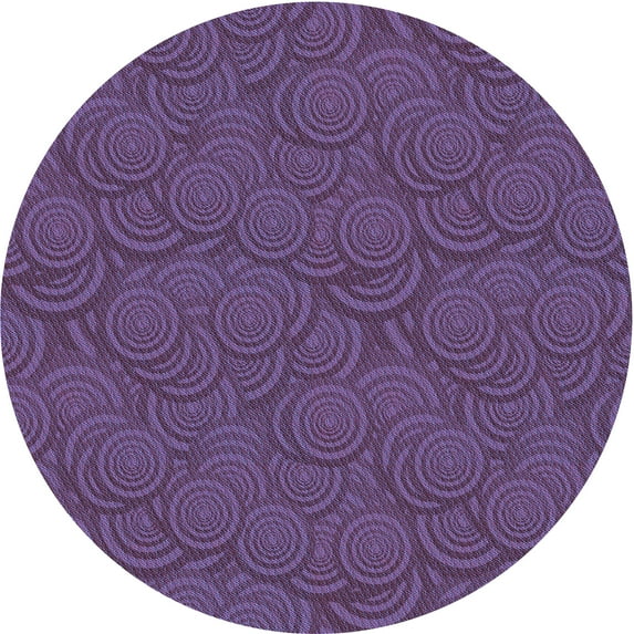 Ahgly Company Indoor Round Patterned Purple Jam Purple Area Rugs, 7' Round