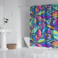 thumbnail image 2 of Blue Pioneer Flower and Leaf Pattern Shower Curtain 72"x84" ,Bathroom Decorative Shower Curtains Set with 12 Hooks,Modern Waterproof Washable Shower Curtain, 2 of 6