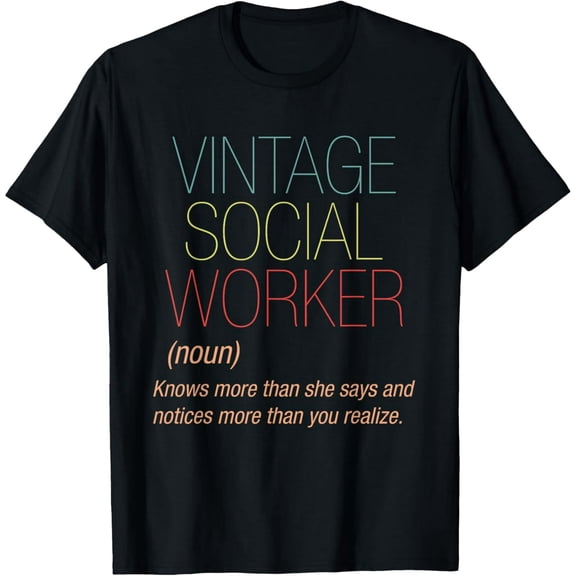 Funny Retro Social Worker Definition Gift for Women Graphic Tee