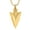 Gold, variant on Men's Necklace - Stainless Steel Pendant Necklace For Men Cool Spear Point Arrowhead Pendant Chain Jewelry,Black & Silver & Gold & Blue & RoseGold Tone,Gift for Him