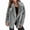 Gray, variant on Women Winter Coats Lapel Faux Fur Jackets Open Front Mid-Long Cardigan Coat Casual Warm Winter Outwear Jackets Black XXL