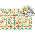 thumbnail image 5 of Mid Century Fifties Modern Atomic Retro Placemats Set of 4 Yellow Kitchen Table Mats for Dining Farmhouse Holiday Home Decor Linen Washable Place Mats 12"x18", 5 of 6