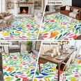 thumbnail image 5 of 6'x9' Area Rugs, Colorful Summer Botanical Indoor Outdoor Area Rug for Living Room Bedroom, Spring Floral Watercolor Washable Bathroom Rugs Kitchen Floor Carpet Mats Home Decor Aesthetic, 5 of 8