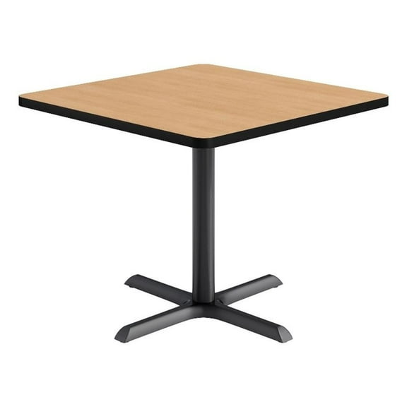 KFI Studios 36in Square Dining Table - Natural Top - Black Base