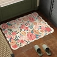 thumbnail image 6 of WIP0NKEN 2x3 Floral Area Rugs Machine Washable Non-Slip Botanical Scalloped Rug for Living Room Bedroom, Modern Farmhouse Floor Mat with Vintage Flowers Pattern, Home Decor Indoor Low Pile Beige, 6 of 9