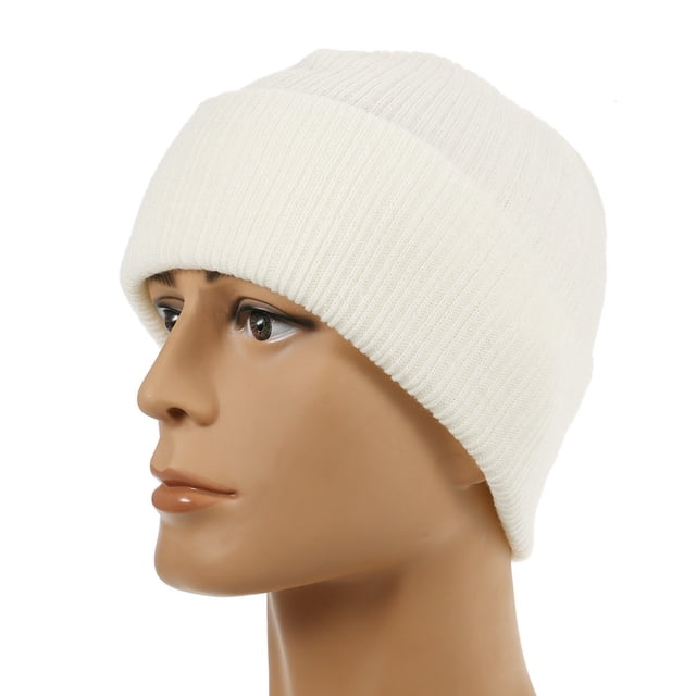 Gorro de lana de punto cálido a rayas de color puro Gorro de punto unisex para montar al aire libre Abanopi Sombrero