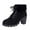 Black, variant on Ankle Boots for Women Winter Boots Wool Lined Collar High Heel Heel Plus Size Fashion Boots Shoes With Zipper(Size:42)