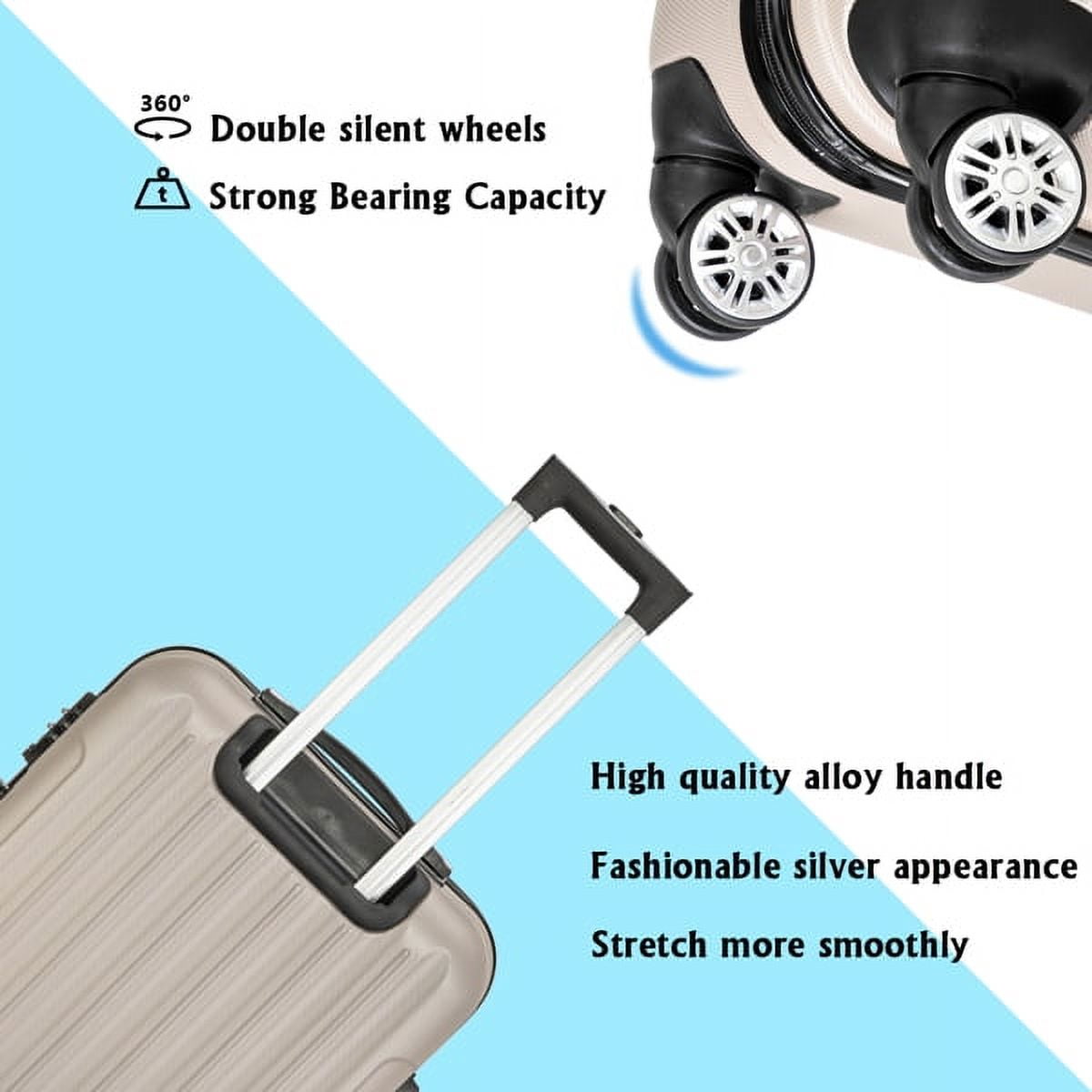 Cotinse Luggage Set Suitcase,3-In-1 Multifunctional Large Capacity Traveling Storage Suitcase Luggage Set,Champagne