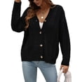 thumbnail image 2 of Liacowi Women Juniors Knit Cardigan Long Sleeve Sweater Knitwear Coat Fall Casual Button-Down Tops Outwear for Teen, 2 of 5