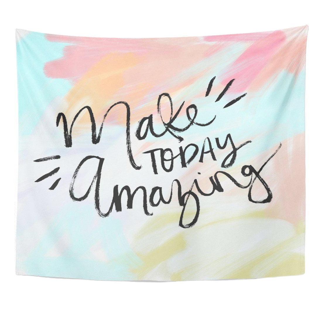Zealgned Watercolor Curious Make Today Amazing Motivational Quote Inspiring Wall Wall Art Hanging Tapestry Home Decor For Living Room Bedroom Dorm 51x60 Inch Walmart Com Walmart Com