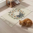 thumbnail image 5 of Area Rug with Tassels 2' x 3', Watercolor Daisy Wreath on Retro Linen Kitchen Runner Rug for Hallway Bedroom Throw Rugs, Summer Botanical Soft Door Mat for Bathroom Entrance Living Room, 5 of 9