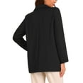 thumbnail image 3 of INSPIRE CHIC Business Blazer for Women's Single Breasted Long Sleeve Work Casual Blazer Jacket S Black, 3 of 5