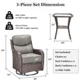 thumbnail image 2 of Planntonneo 6-Piece Patio Furniture Set - Wicker Swivel Glider Chairs with 6-Inch High-Resilience Cushions and Side Table, Brown/Grey, 2 of 9