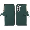 thumbnail image 6 of Nalacover for Samsung Galaxy S23 Synthetic Leather and Soft TPU Case,360 Protection Flexible Luxury Magnetic RFID Flip Wallet Card Slots Kickstand Shockproof Cover with Cute Pendant.Green, 6 of 8
