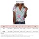 thumbnail image 4 of Camiseta con estampado de encaje y costuras con cuello en V, manga corta, Tops elegantes de moda para el verano, 4 of 4